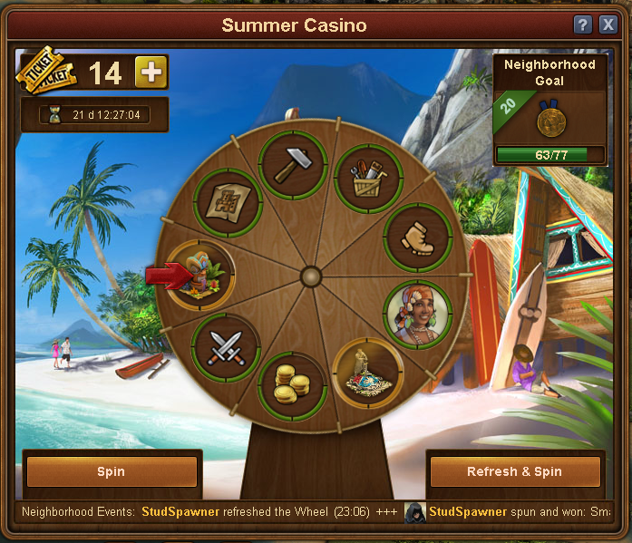 Casino Wheel, FoE Summer event 2016