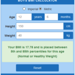 boys BMI calculator